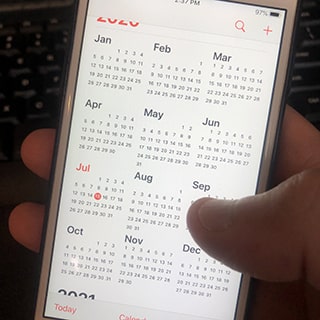 Calendar on mobile phone